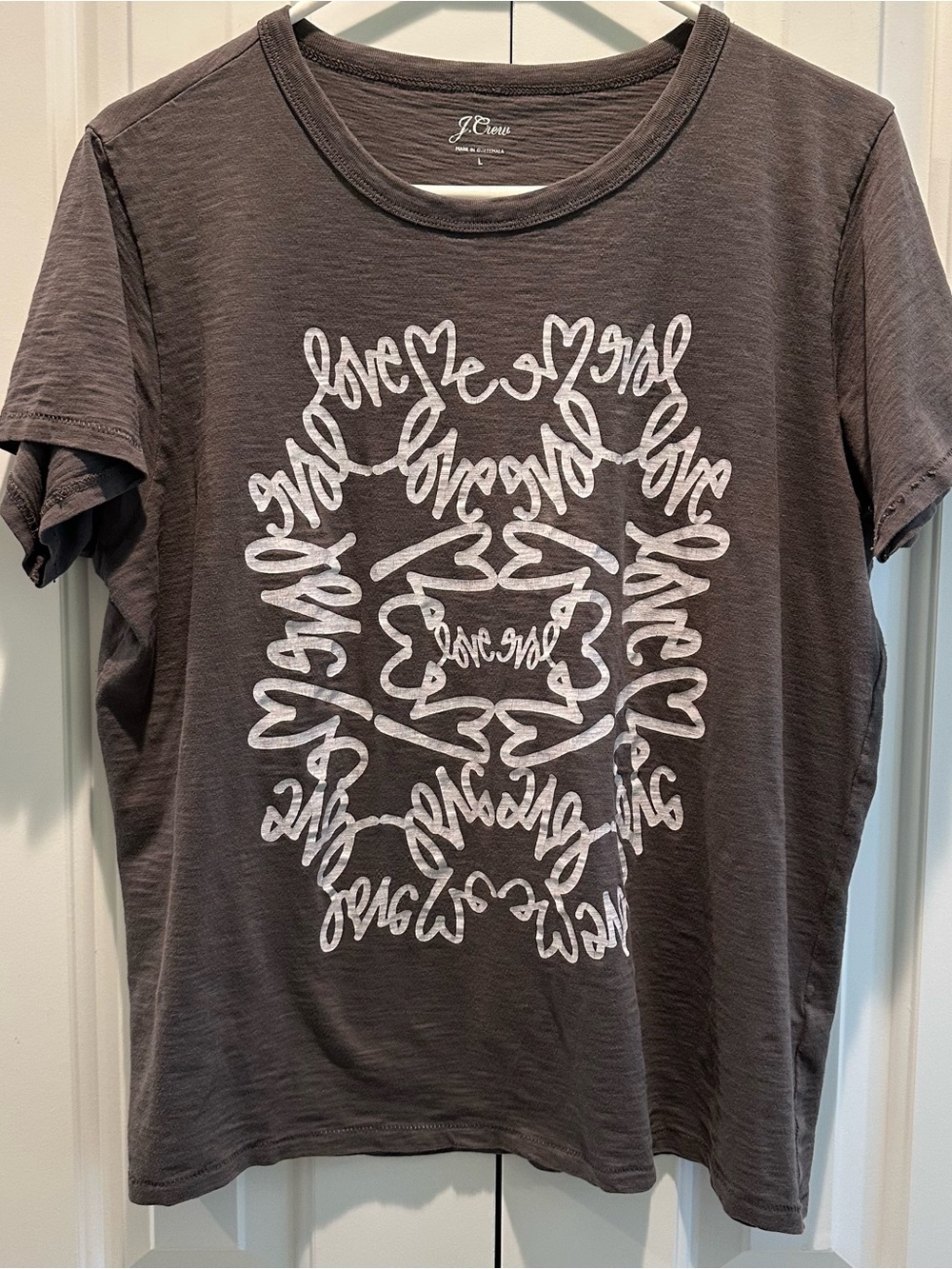 J Crew x Curtis Kulig “Love Me” Graphic Tee Shirt L